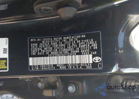 2020 Toyota Corolla Le из США, поврежденный, VIN 5YFEPRAE5LP133458